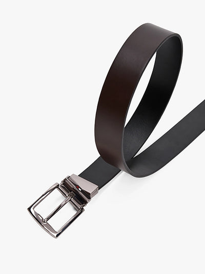 Denton Reversible Square Buckle Leather Belt