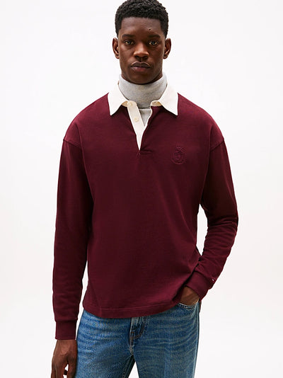 Varsity Contrast Collar Relaxed Rugby Shirt